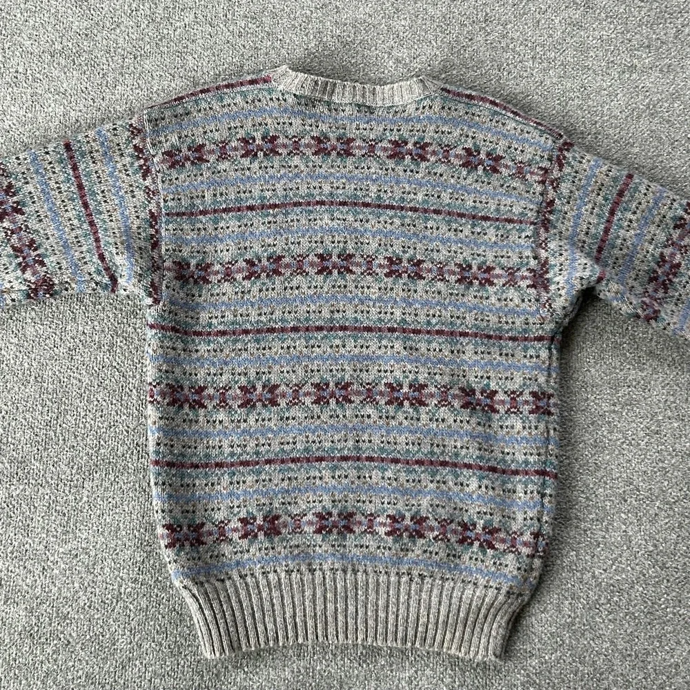 Vintage Hunting Horn Sweater Mens M Multicolor Shetland Wool Fair Isle Hong Kong
